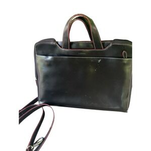 Lodis Leather Black Laptop Business Bag W/organizational Pocket 13H X 14.5L X 4D